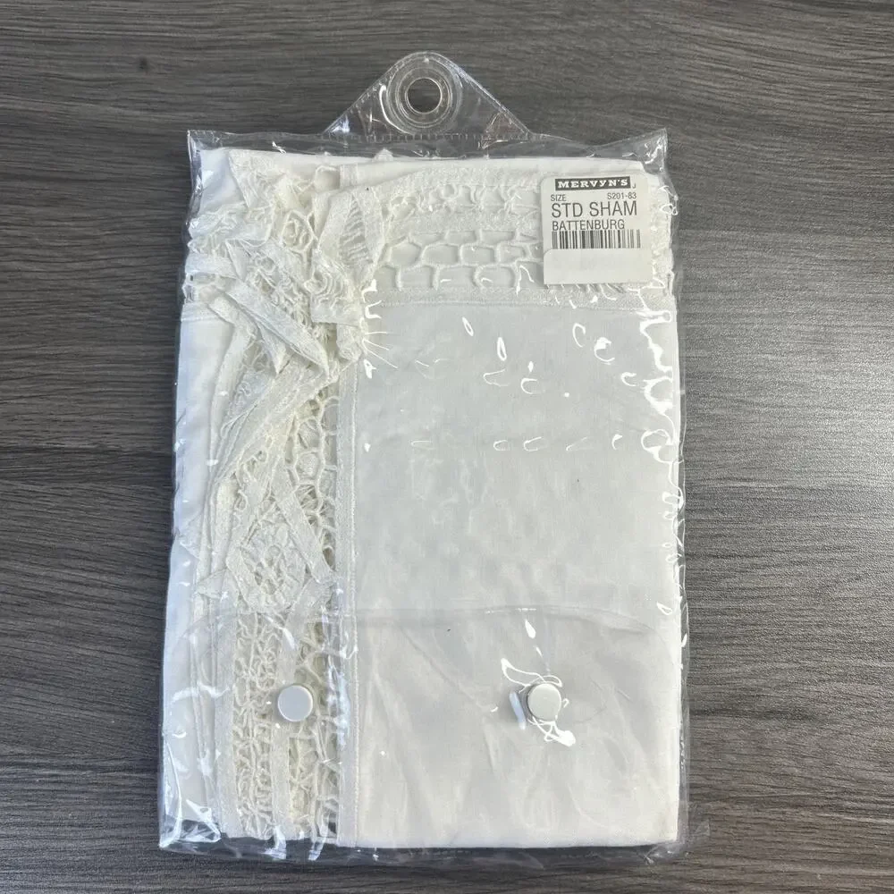Battenburg Lace White Cotton Sham Pillow Case 21